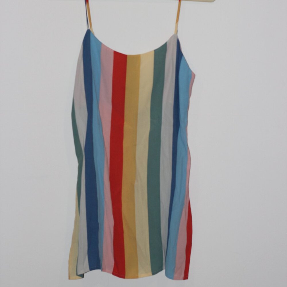 Reformation Rainbow Mini Dress